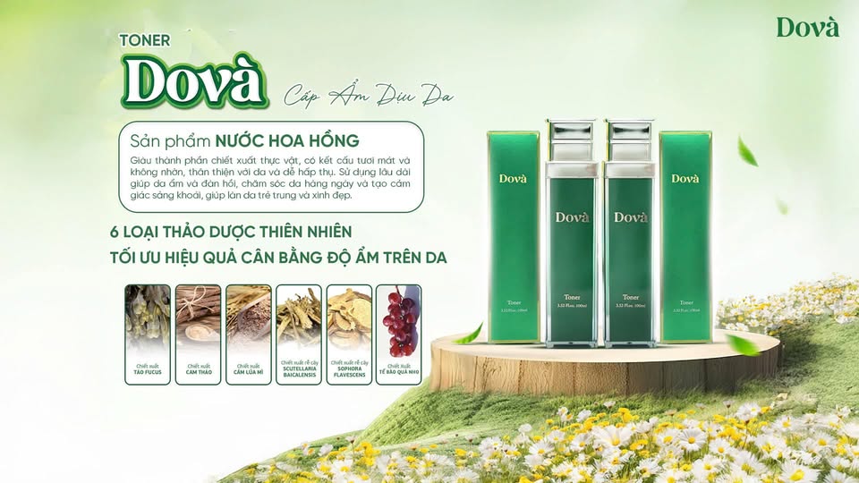 Toner nước hoa hồng thuần chay dova